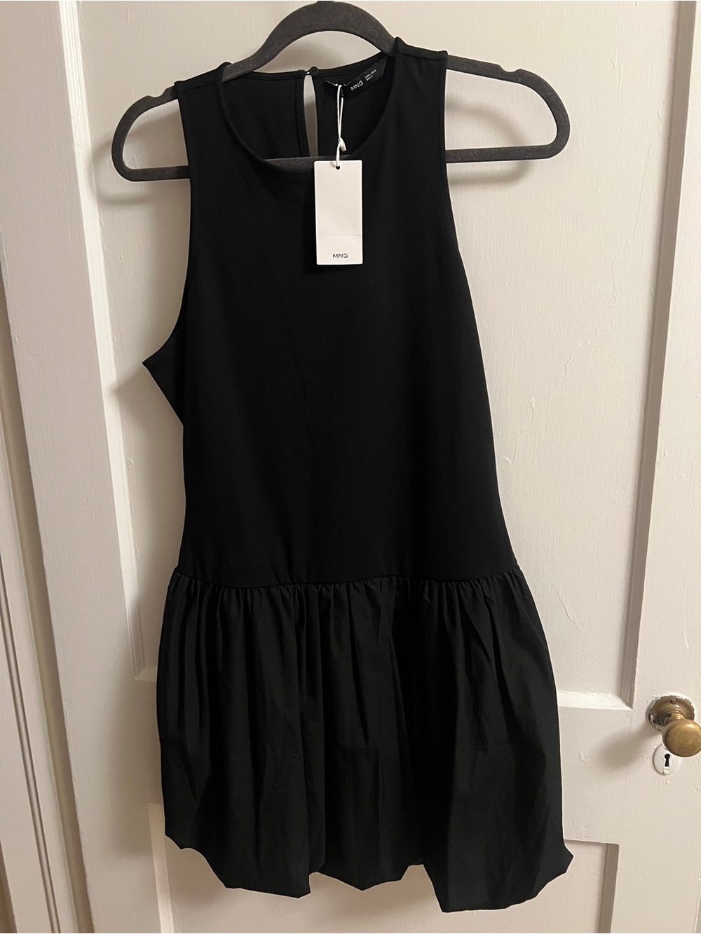 Mango Bubble Short Black Dress